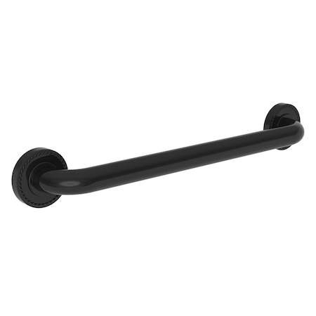 Newport Brass 21" L, Two Post, Solid Brass, 18" Grab Bar in Gloss Black, Gloss Black 1020-3918/54